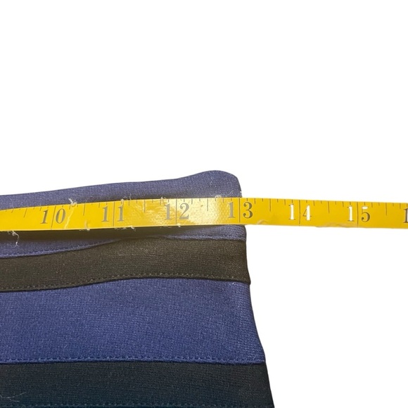 Express Colorblock Blue Black Stripes Mini Skirt Size 0 Office Conference - Picture 5 of 6